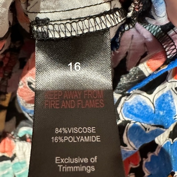 Floral summer multicoloured dress papaya size 16 new summer pattern la… - Picture 6 of 7